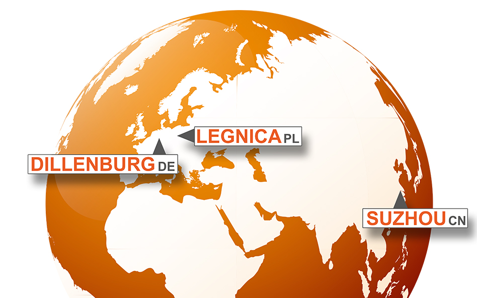 Weltkarte mit Niederlassungen